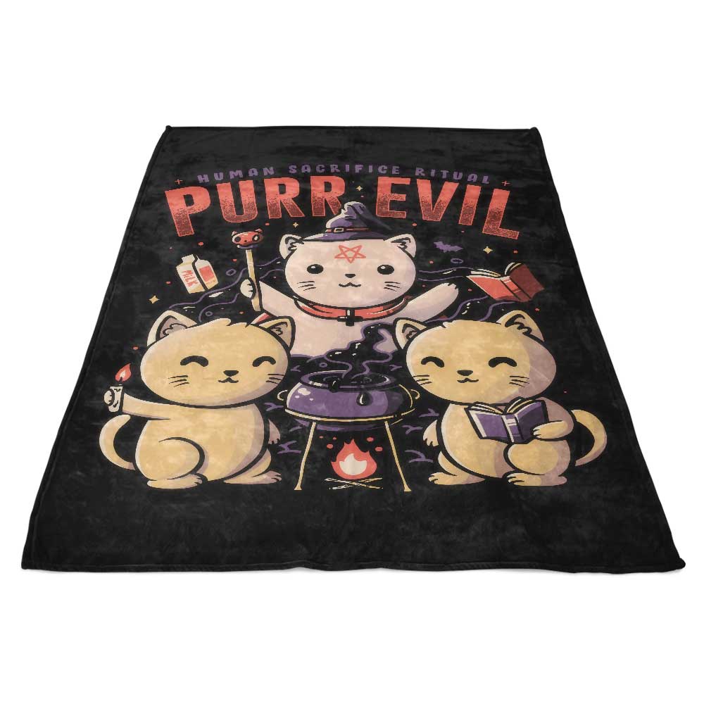 Purr Evil Fleece Blanket - A Soft and Plush Cozy Companion