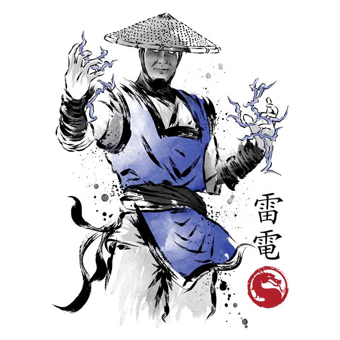 Ultra-Soft Thunder God Sumi-e Polyester Fleece Blanket
