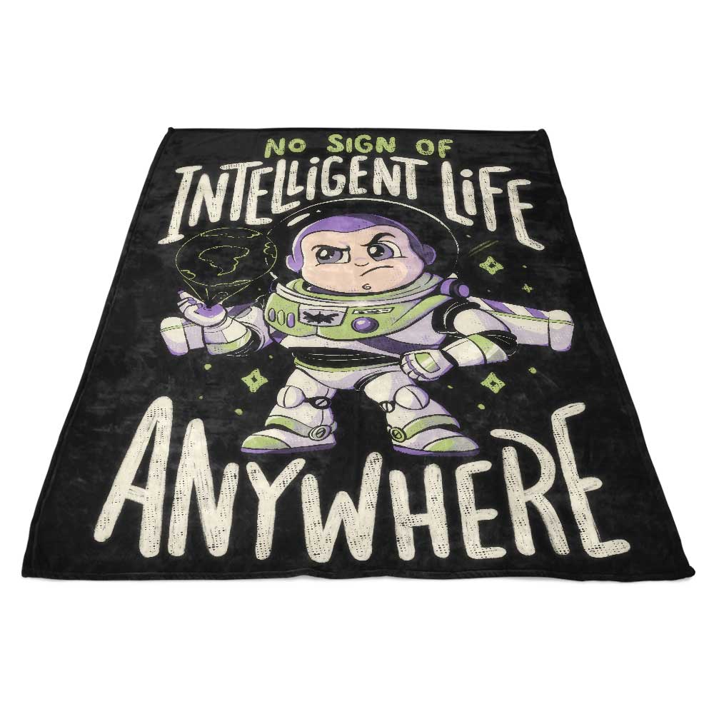 Cozy Fleece Blanket with 'No Sign of Intelligent Life' Design