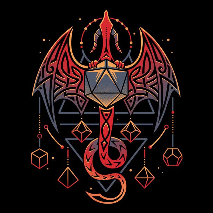 Fleece Blanket with Celtic Dragon Dice Design