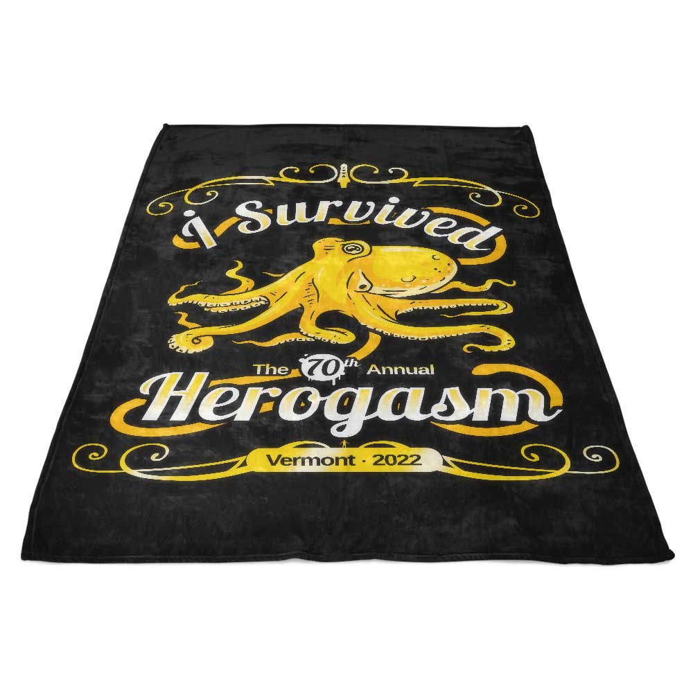 Comfy 'I Survived the Hero Gathering' Polyester Fleece Blanket