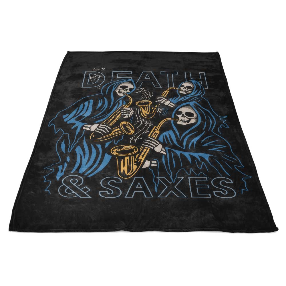 Ibyes Illustrations 'Death and Saxes' Stylish Fleece Blanket for Comfort