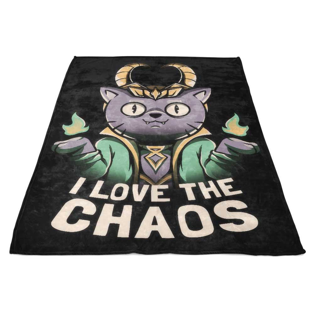 Ultra-Soft 'I Love the Chaos' Polyester Fleece Blanket