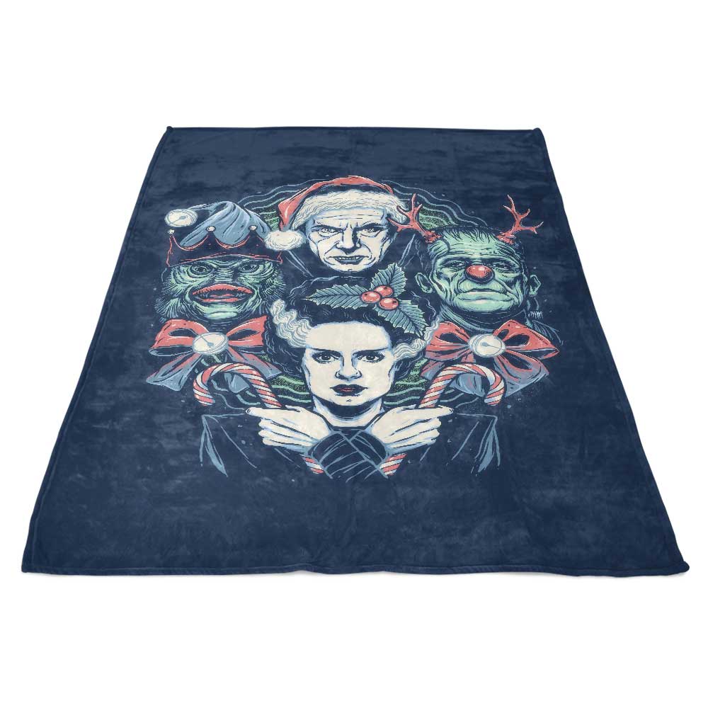 Cozy Christmas Monsters Fleece Blanket for a Warm Holiday