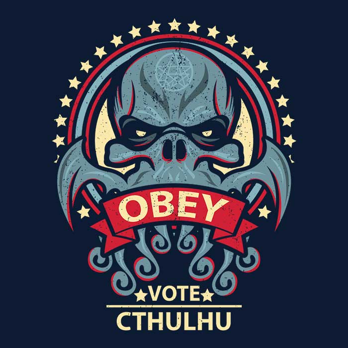 Ultra-Soft 'Vote Cthulhu' Fleece Blanket from Jonathan Berger