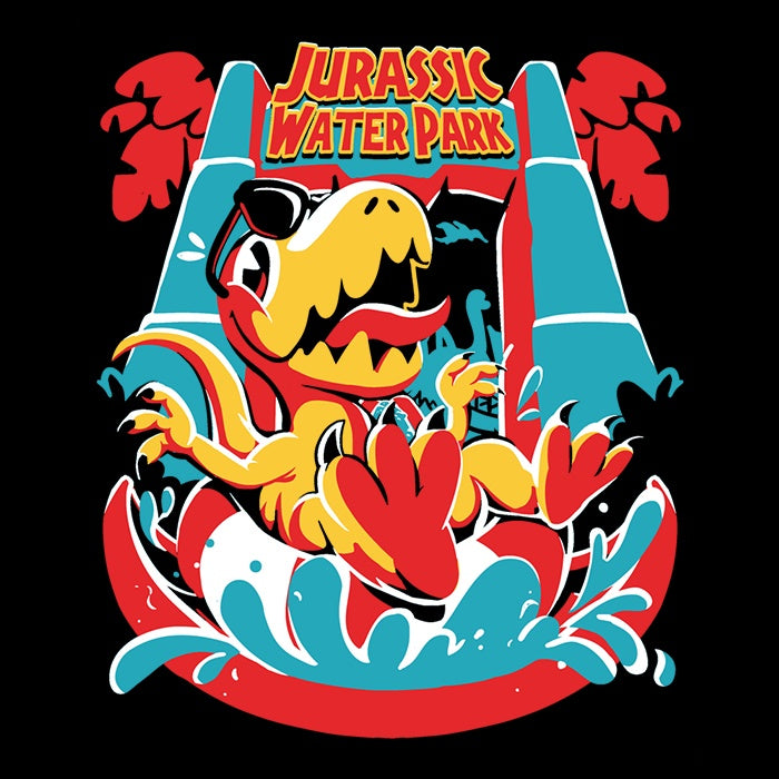 Jurassic Themed Water Park Design Fleece Throw Blanket