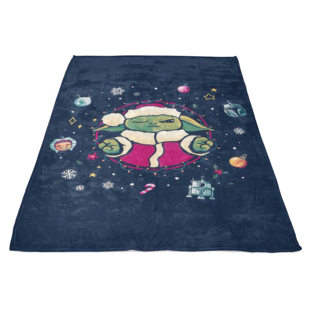 Cozy Christmas Tree Meditation-themed Polyester Fleece Blanket for Relaxation
