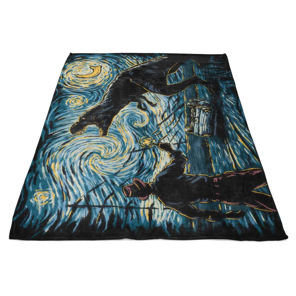 Hootbrush's Jurassic Night Cozy Fleece Blanket for a Comfortable Experience