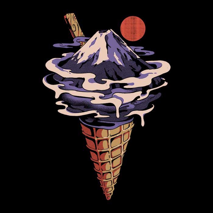 Fuji Ice Cream Themed Premium Fleece Blanket