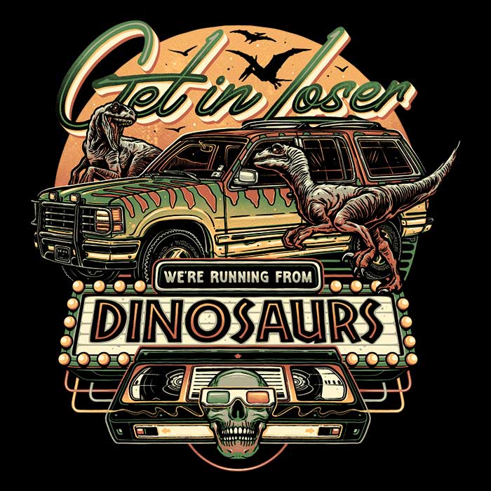 Fleece Blanket Featuring the Design of 'We're Running from Dinosaurs'