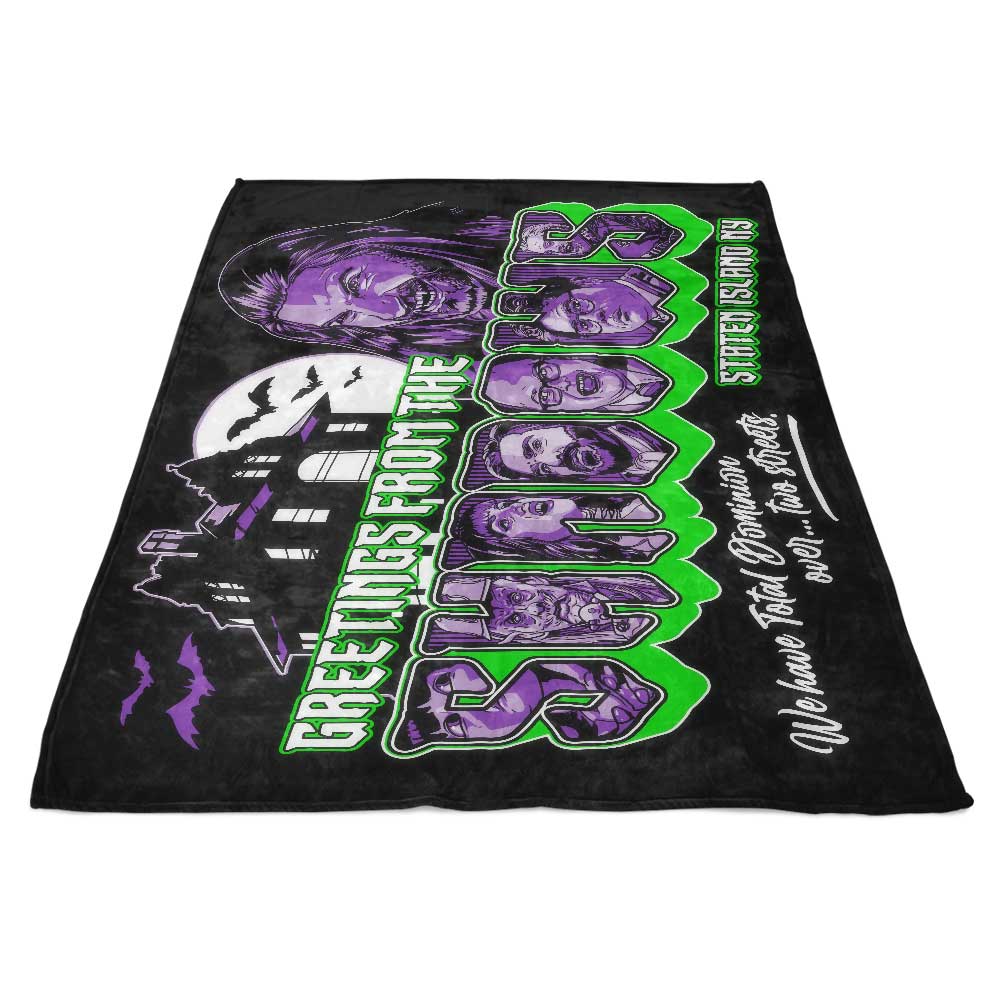 Charming Shadowy Greetings Fleece Blanket - A Cozy Delight