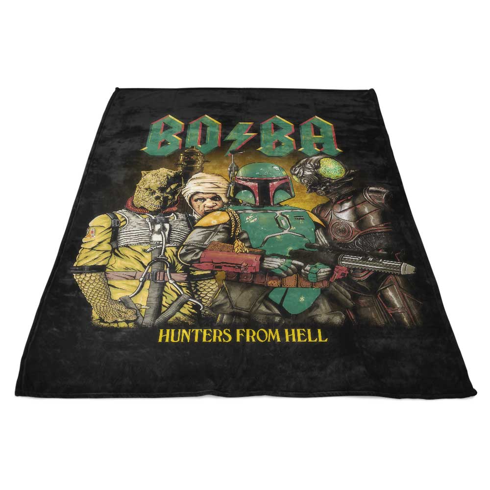 Hellish Hunters Fleece Blanket - A Cozy and Stylish Home Decor Item