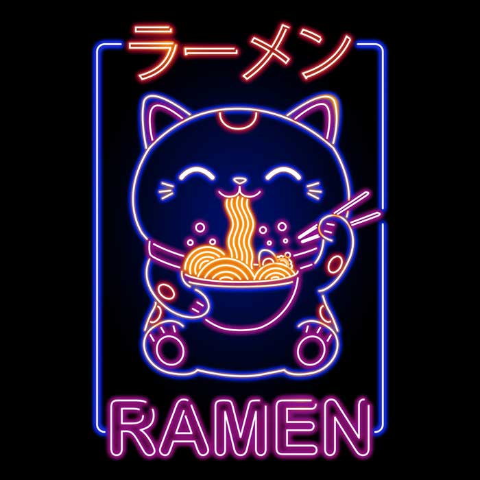 Ultra-Soft Neon Maneki-Neko Polyester Fleece Blanket