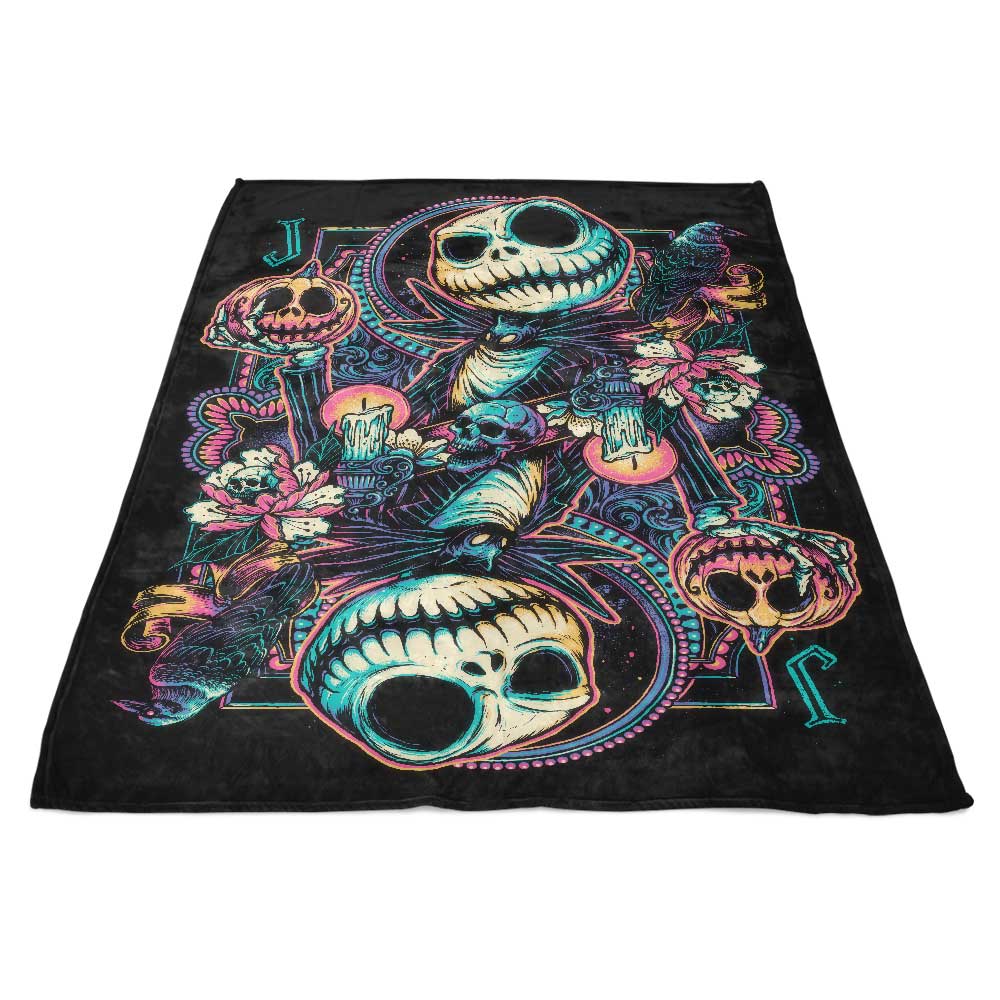 Fleece Blanket Featuring a Suit of Skeletons Design