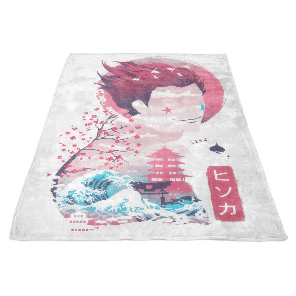 Exquisite Ukiyo - e Hunter Pattern Fleece Blanket for Cozy Moments