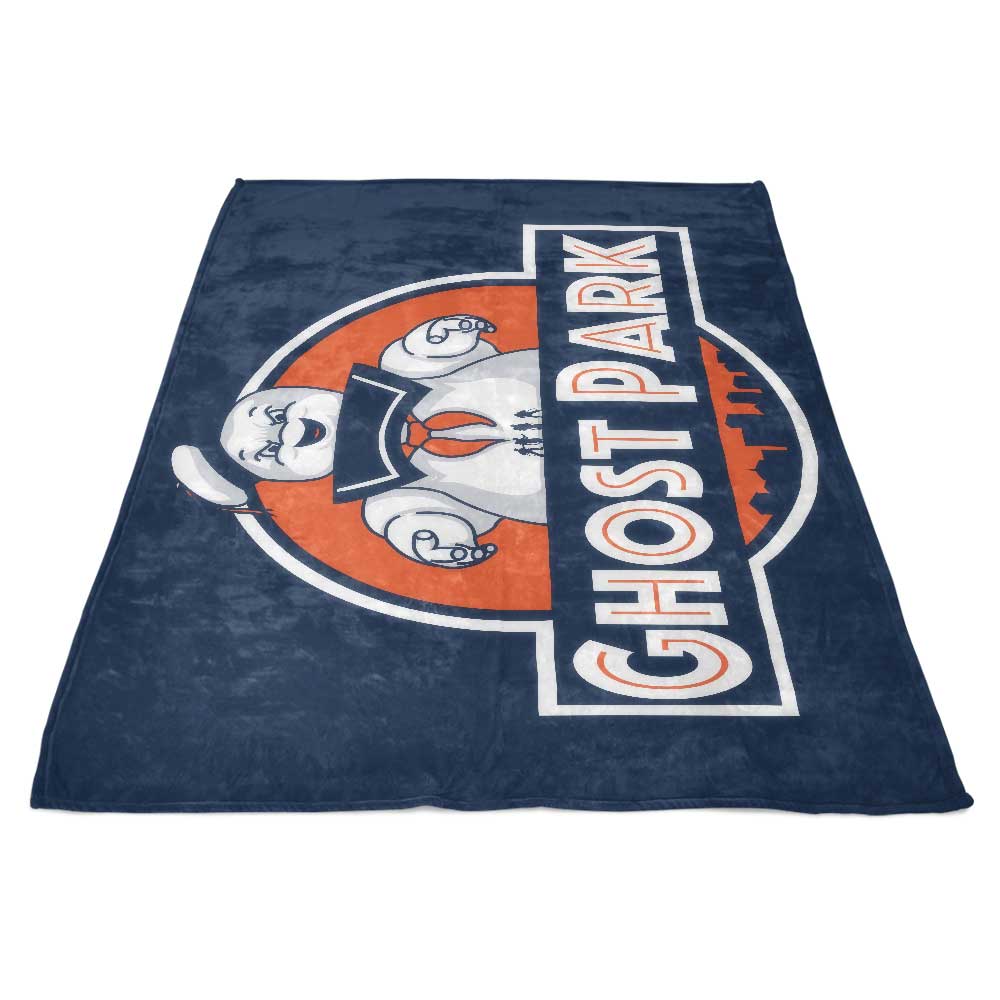 Spooky Ghost Park Themed Fleece Blanket for Cozy Comfort