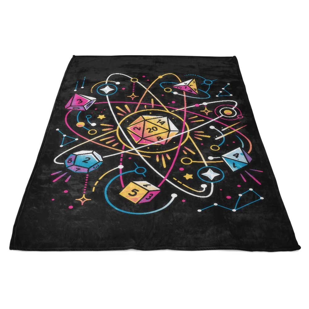 Orbital Atomic Dice Pattern Fleece Throw Blanket