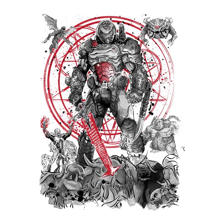 The Hell Walker Polyester Fleece Blanket by Dr. Monekers