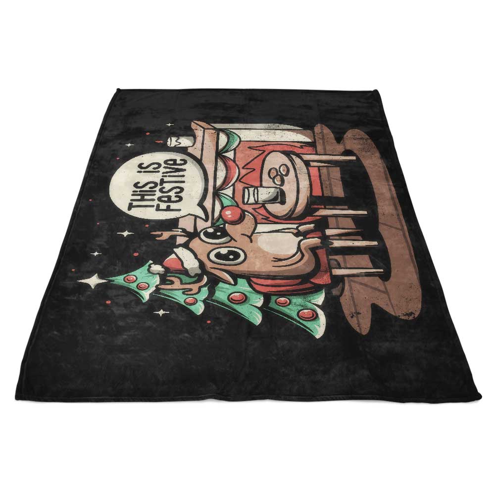 This is a Festive and Cozy Fleece Blanket for Comfort