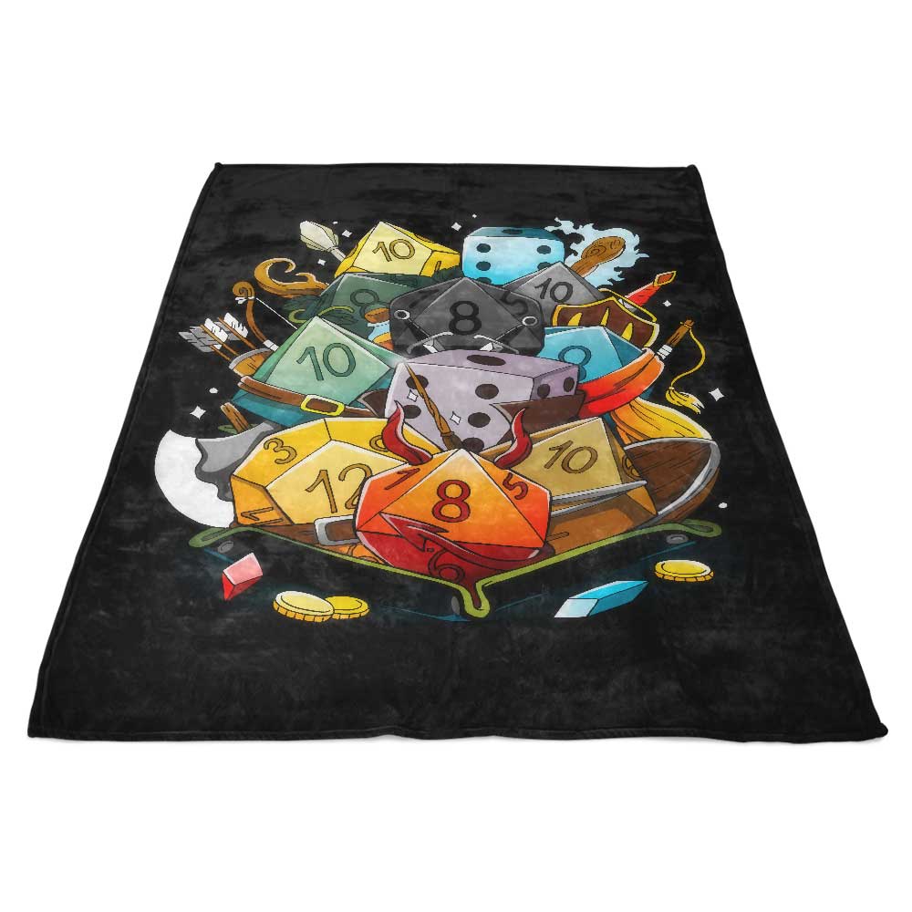 Ultra-Soft Fleece Blanket as a Dice Holder