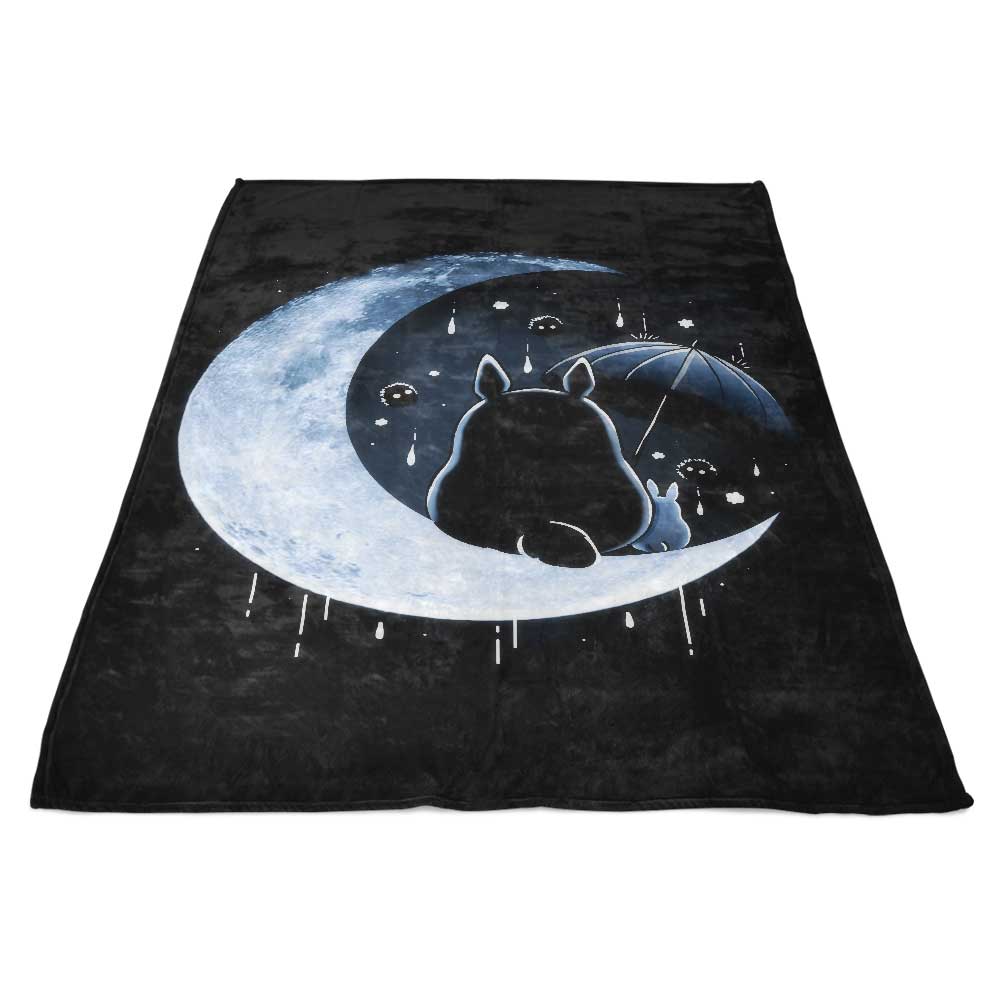 My Neighbor's Moon-themed Polyester Fleece Blanket for Cozy Moments
