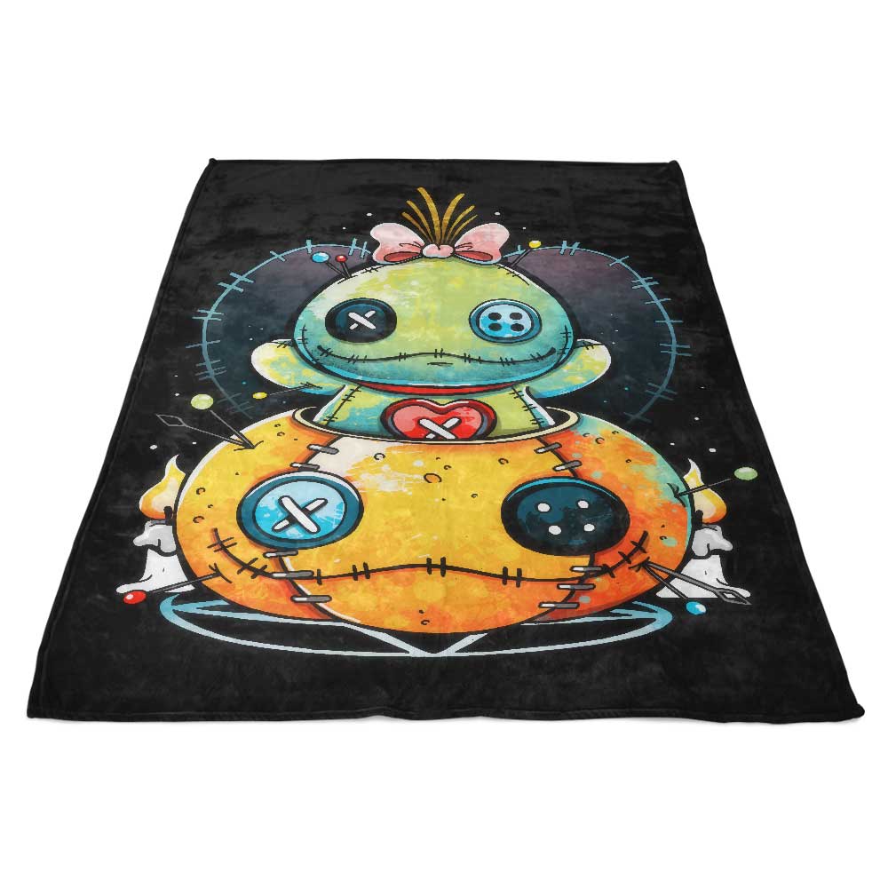 Voodoo Themed Pumpkin Pattern Fleece Blanket for Cozy Comfort
