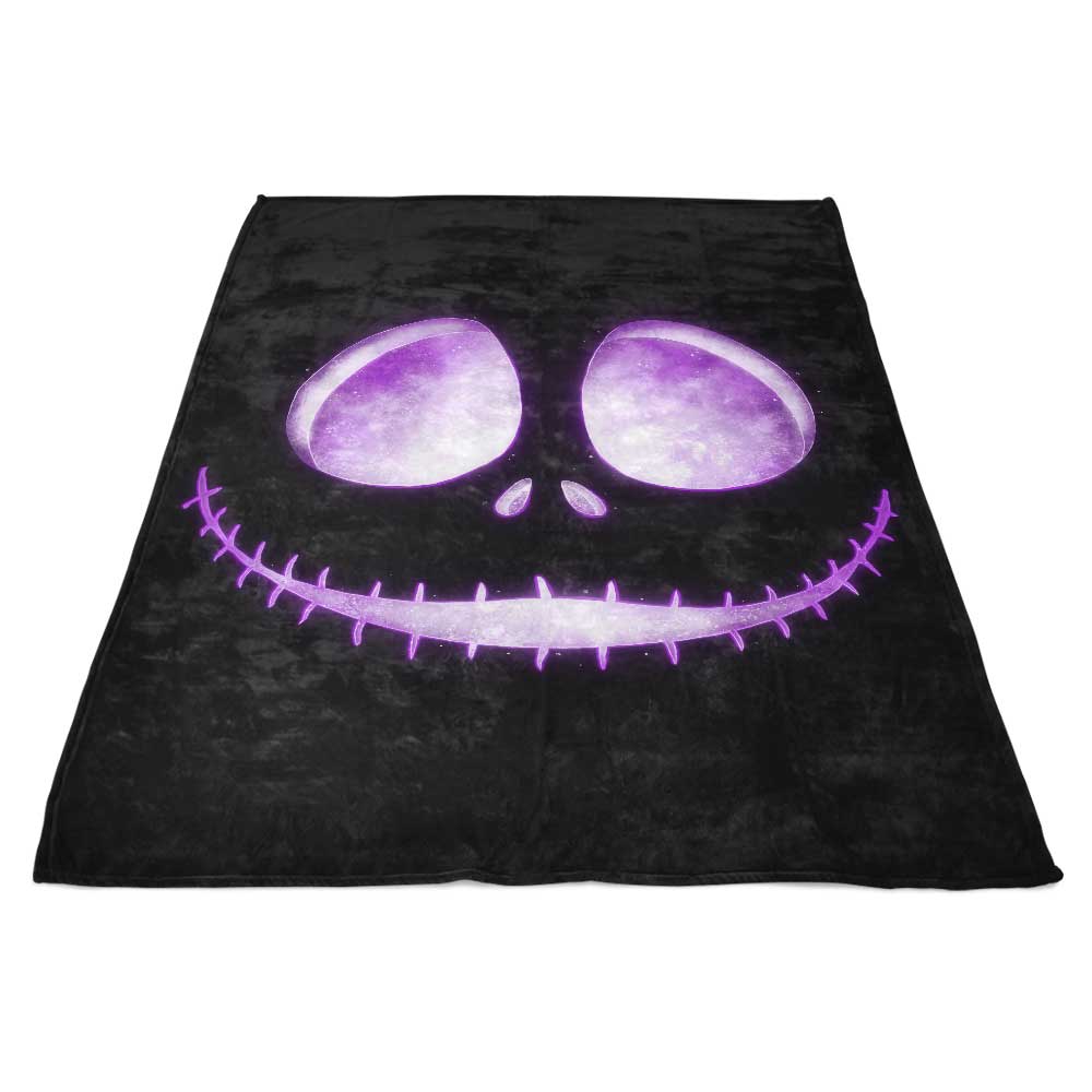 Terrifying Skellington Themed Fleece Blanket for Cozy Comfort