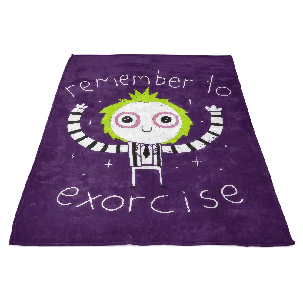 Ultra - Soft 'Remember to Exorcise' Polyester Fleece Blanket
