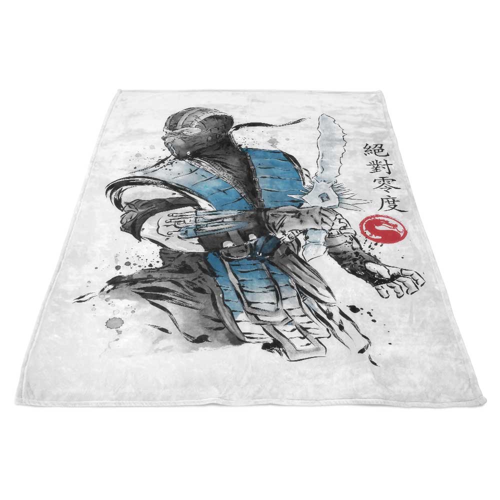 Ice Warrior Sumi-e Luxury Fleece Blanket for Ultimate Comfort