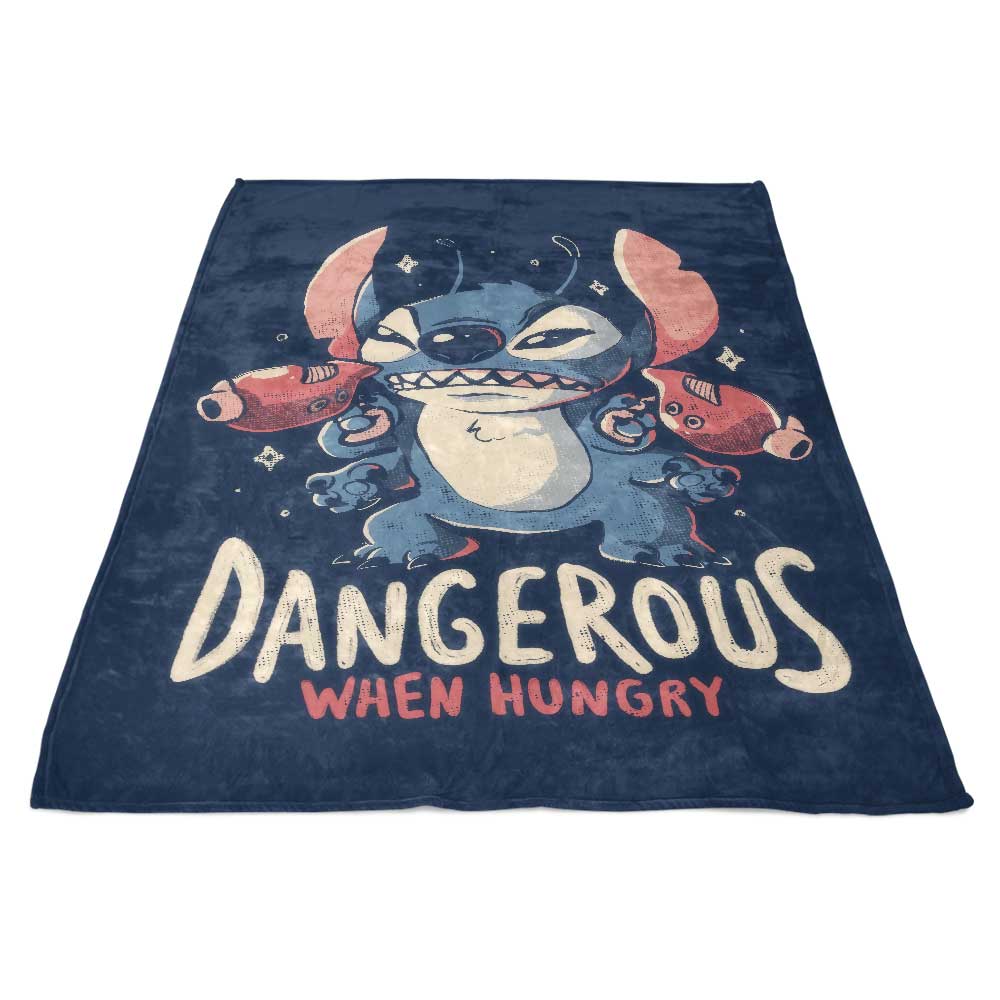 Arigatees 'Dangerous When Hungry' Cozy Fleece Blanket for Comfort
