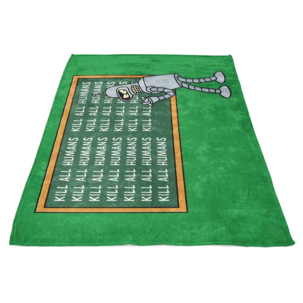 Ultra-Soft 'Not Kill All Humans' Polyester Fleece Blanket