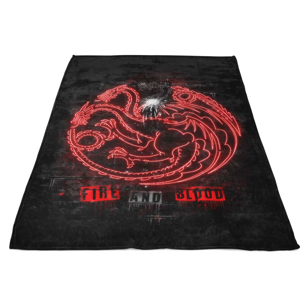 Ultra-Soft Neon Dragons Fleece Blanket for Cosy Moments