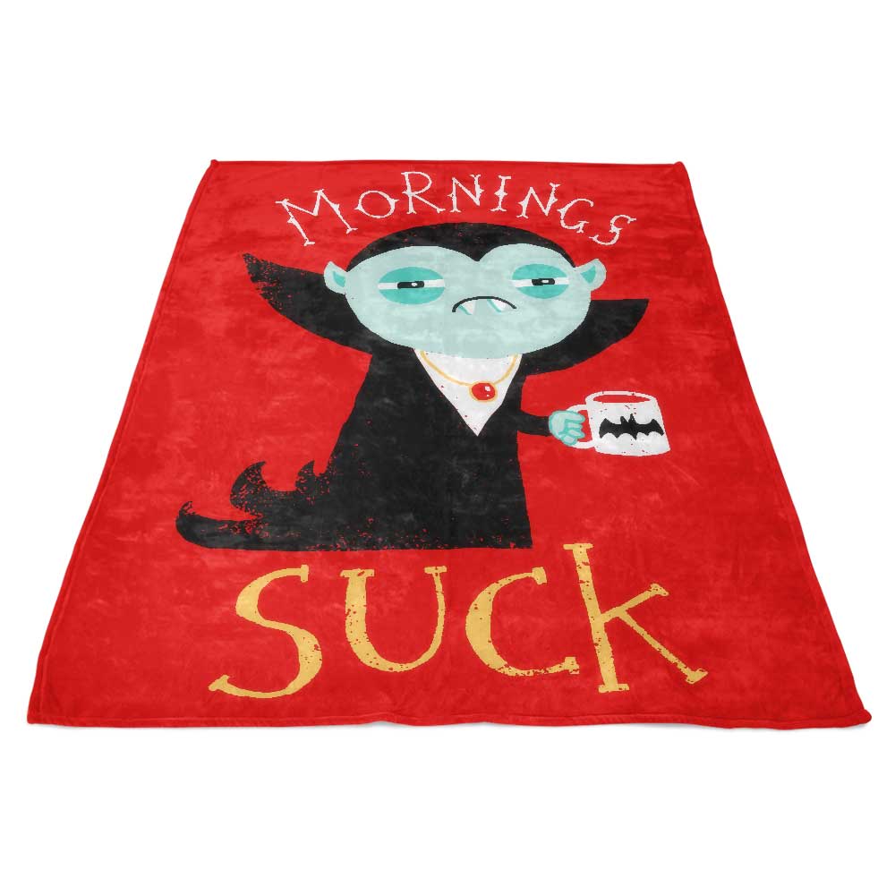 Ultra-Soft 'Mornings Suck' USA-Made Fleece Blanket