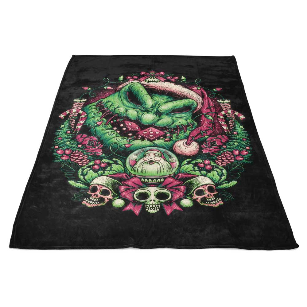 Christmas Boogeyman-themed 100% Polyester Coral Fleece Blanket for Cozy Moments