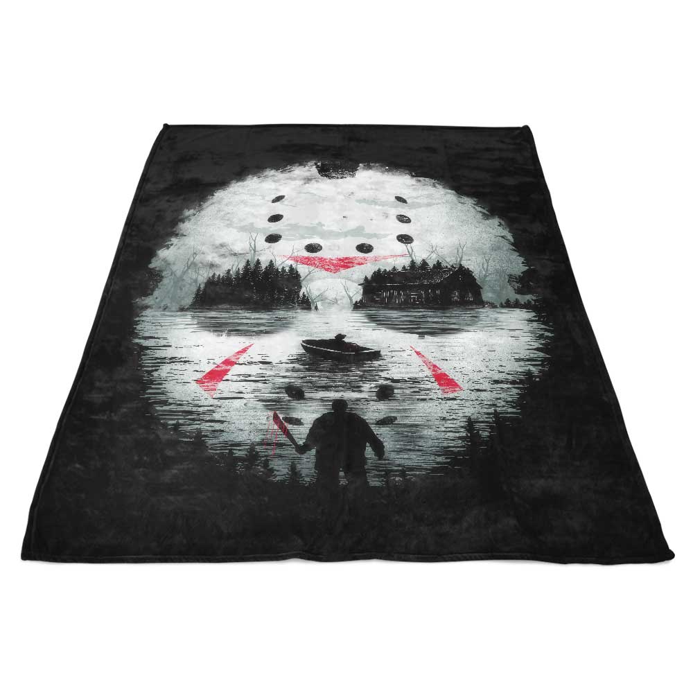 Friday Night Terror-themed Cozy Fleece Blanket for a Scary Night