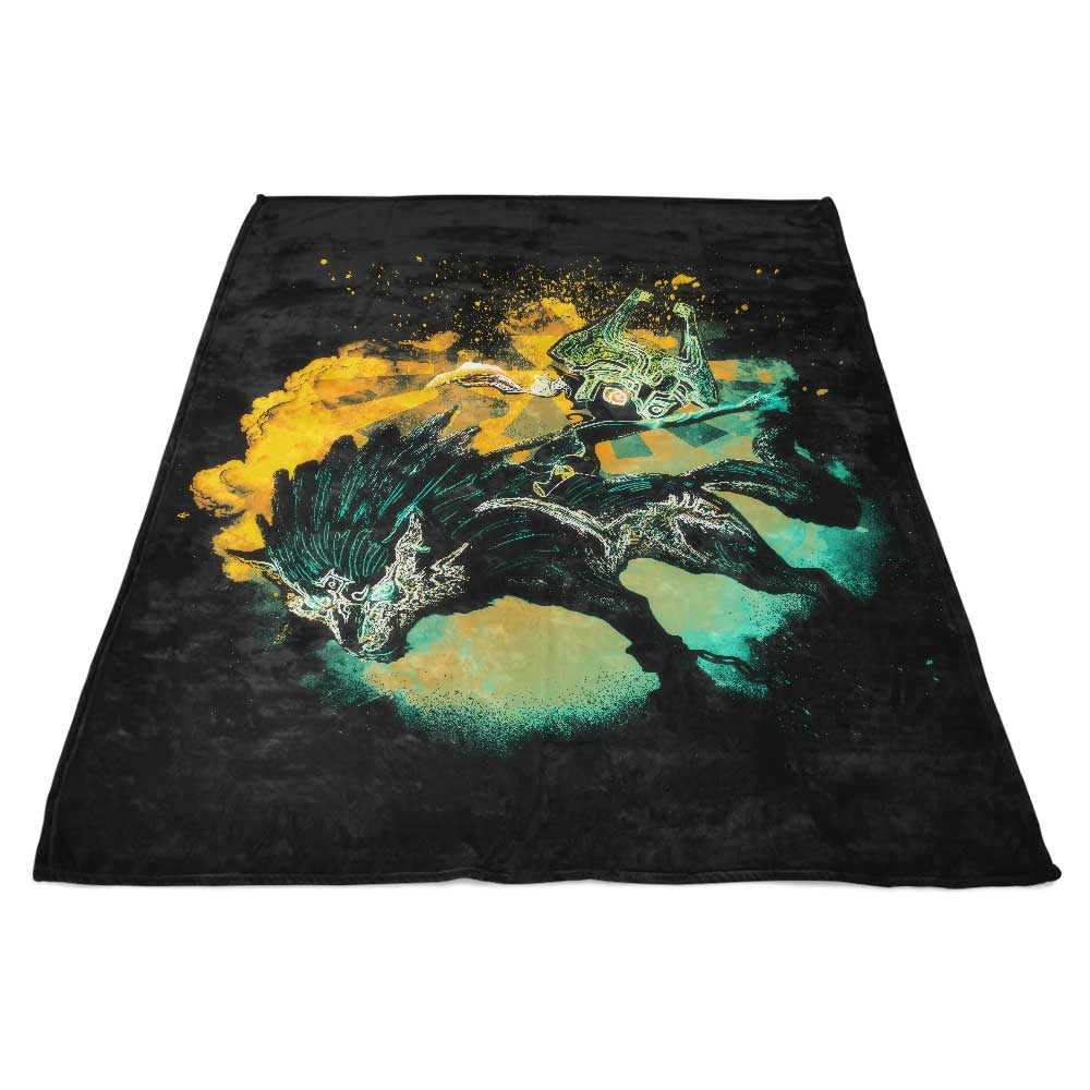 Cozy Fleece Blanket Featuring 'Soul of the Wolf' Design