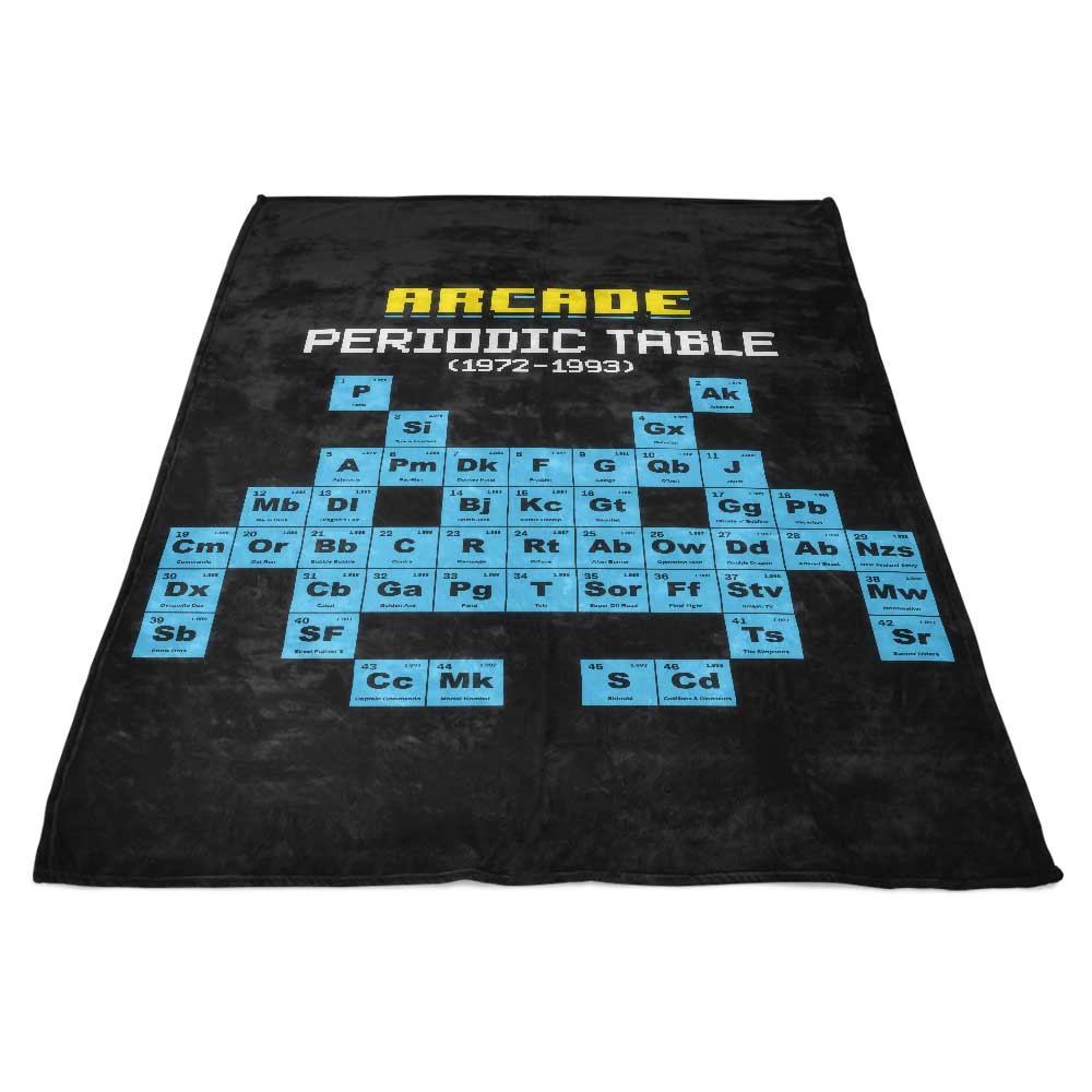 Fleece Blanket with an Arcade - Style Periodic Table Design