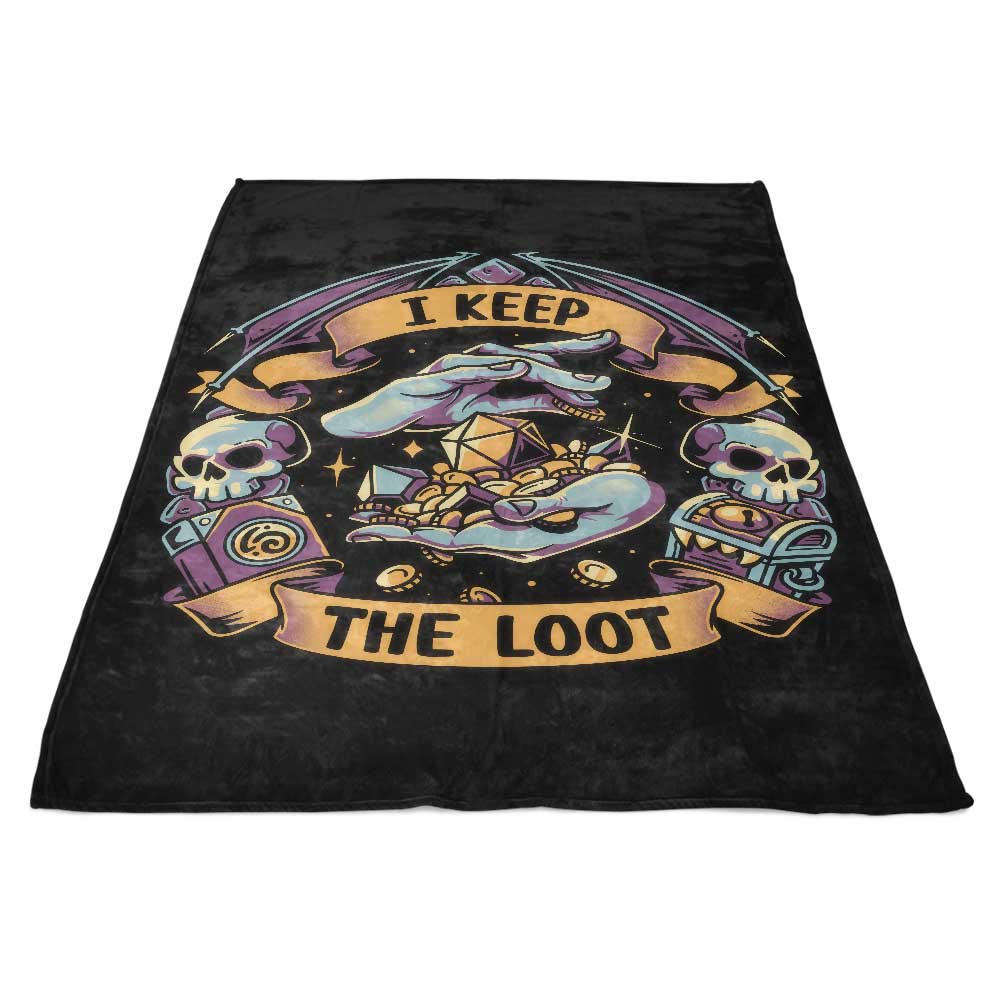 Snouleaf's Cozy Fleece Blanket with 'I Keep the Loot' Design