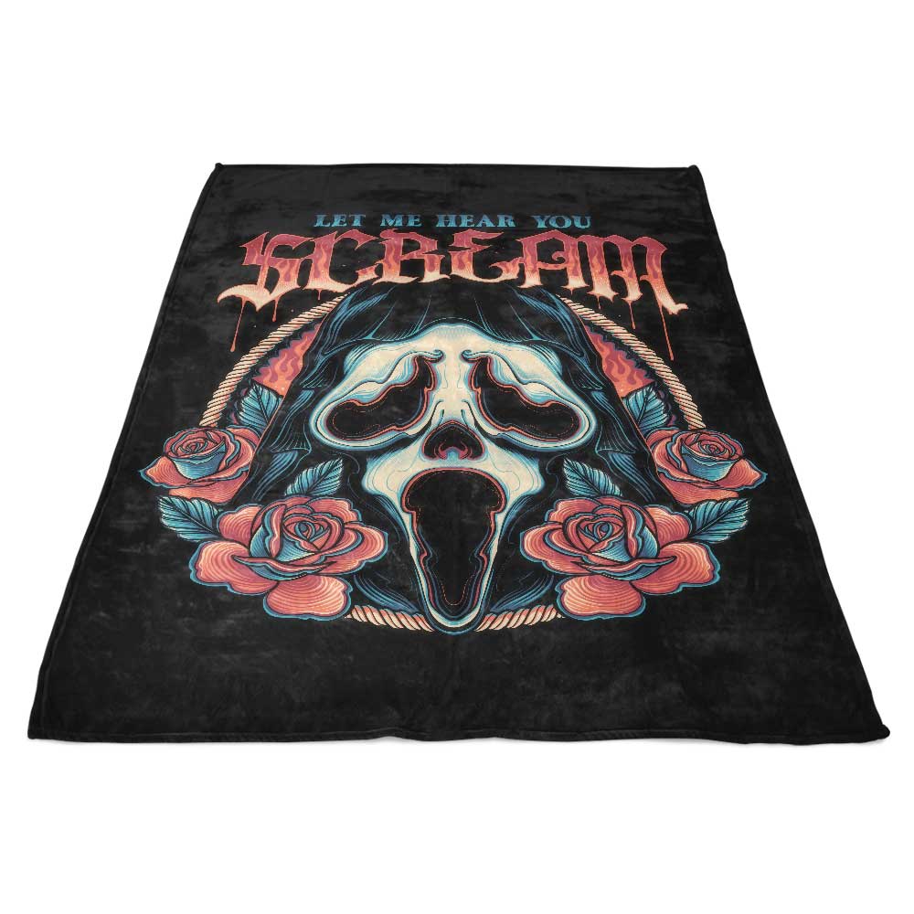 Ultra-Soft 'Let Me Hear You Scream' Fleece Blanket for Cozy Moments