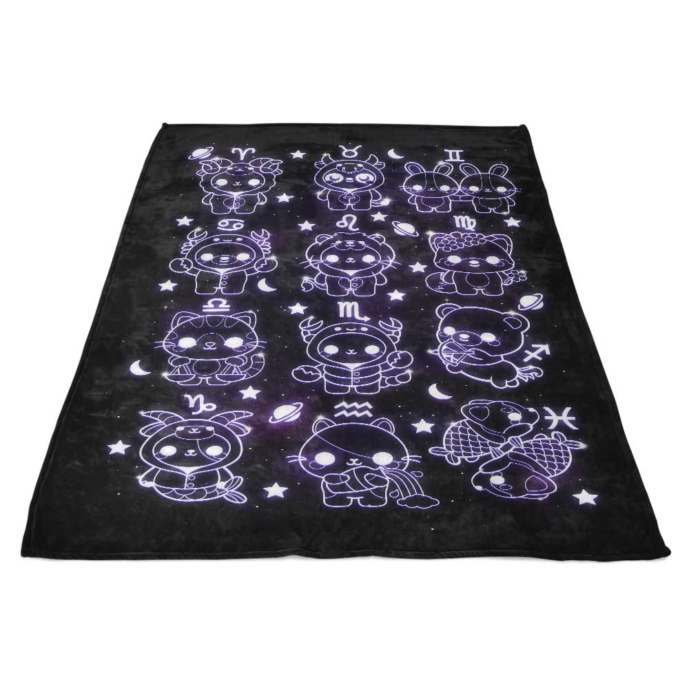 Adorable Zodiac-themed Fleece Throw Blanket