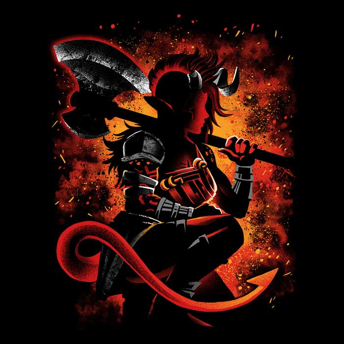 Cozy Fleece Blanket Featuring The Tiefling Warrior