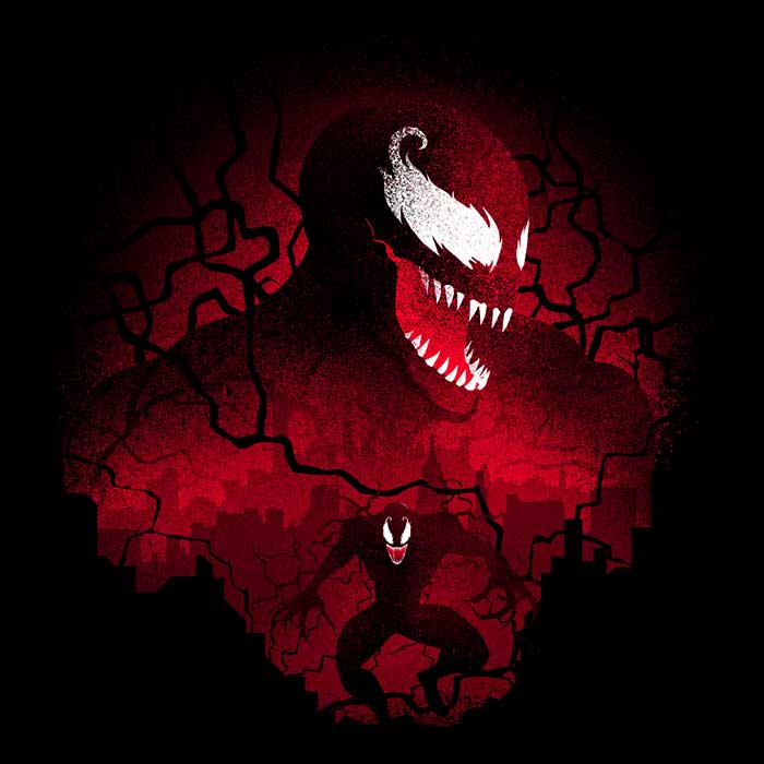 Red Symbiote-themed Soft Fleece Blanket by Donnie Illustrations