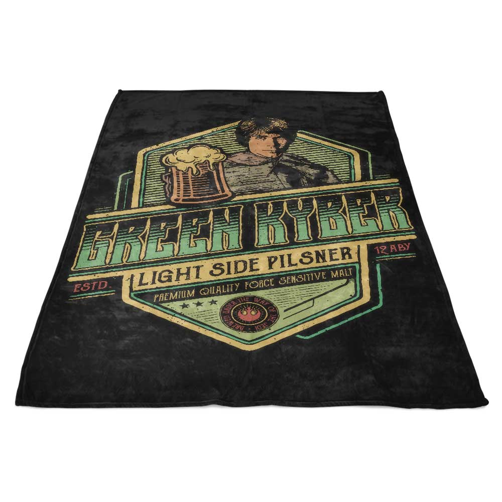 Ultra - Soft Green Kyber Pilsner USA - Made Fleece Blanket