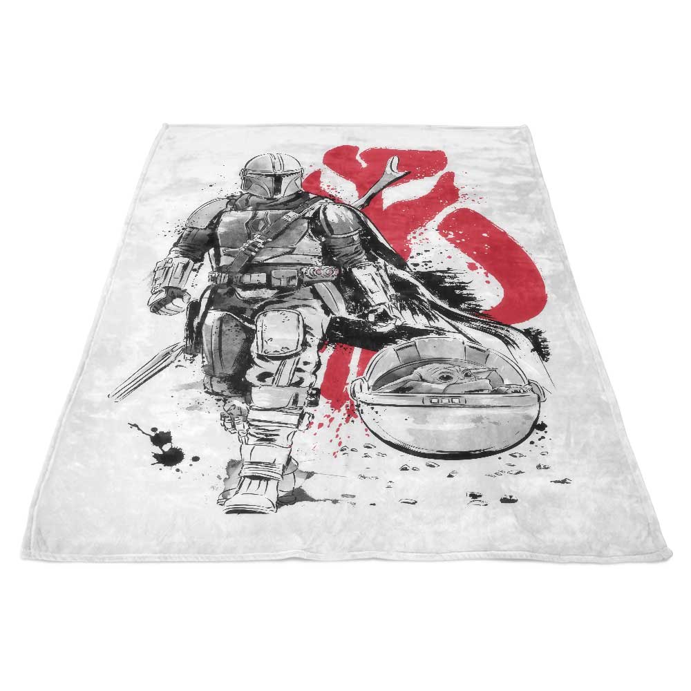 Dr. Monekers' 'Lone Hunter and Cup' Branded Polyester Fleece Blanket for Comfort
