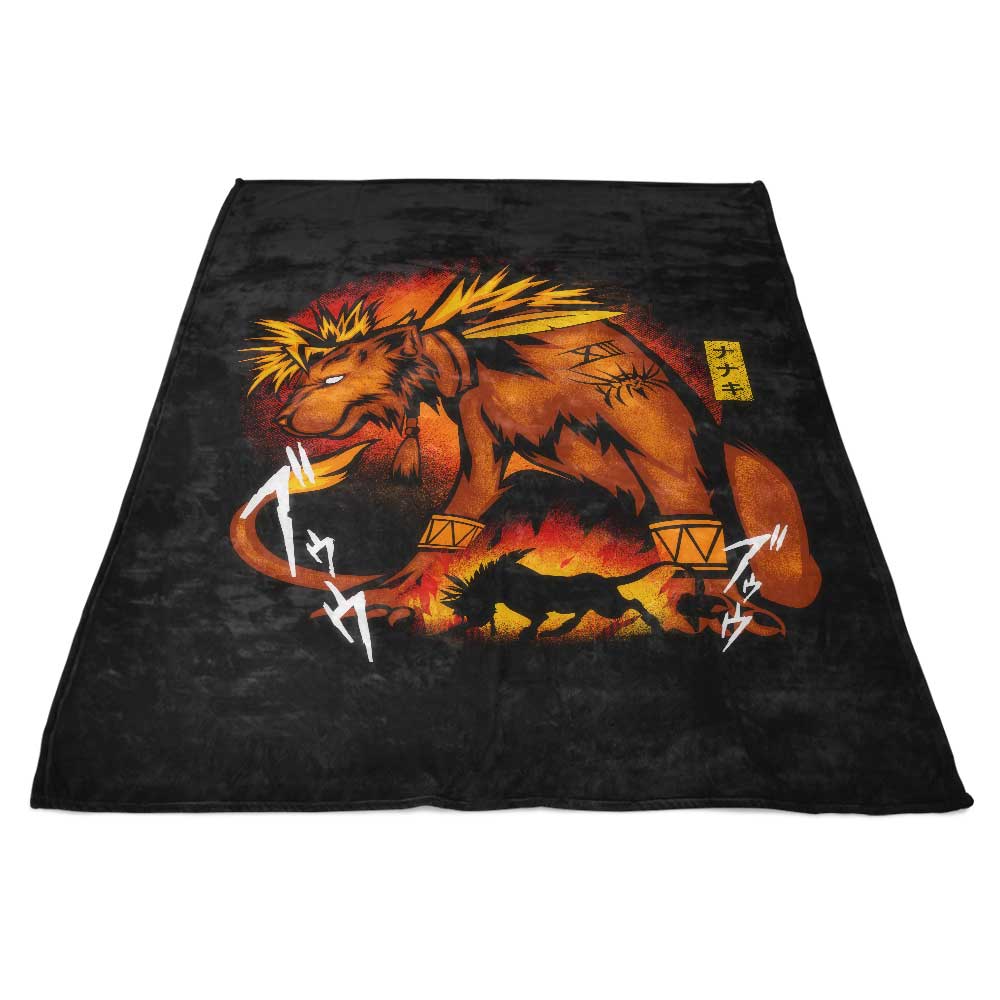 Stunning Fire Red Fur Style Polyester Fleece Blanket