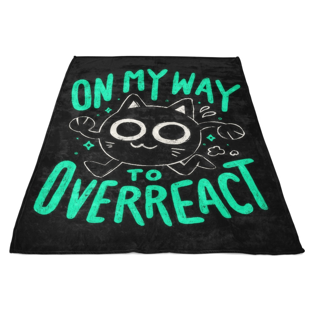 Cozy Fleece Blanket Featuring 'On My Way to Overreact' Design