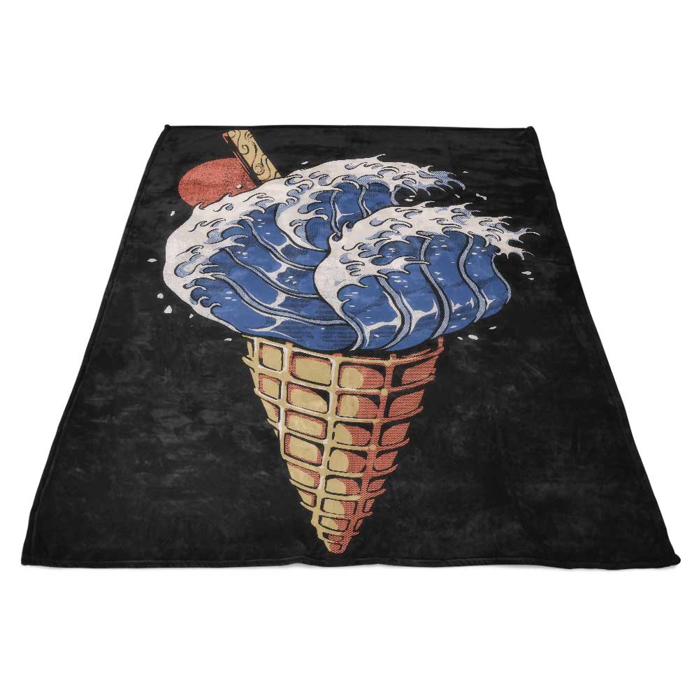 Exquisite Kanagawa Ice Cream - Style Fleece Blanket for Cozy Moments