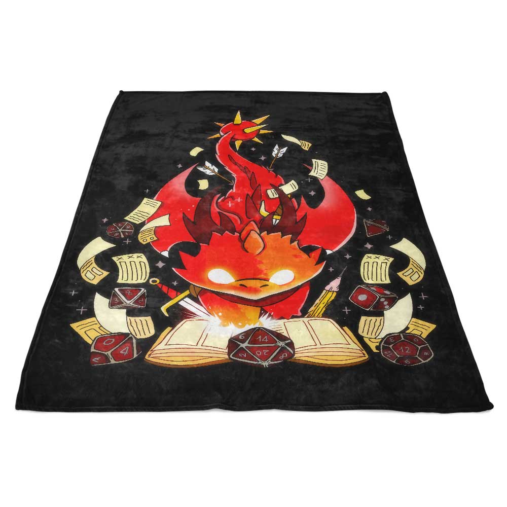 Fantasy Dragon Dice Themed Fleece Blanket - A Cozy Bedding Product