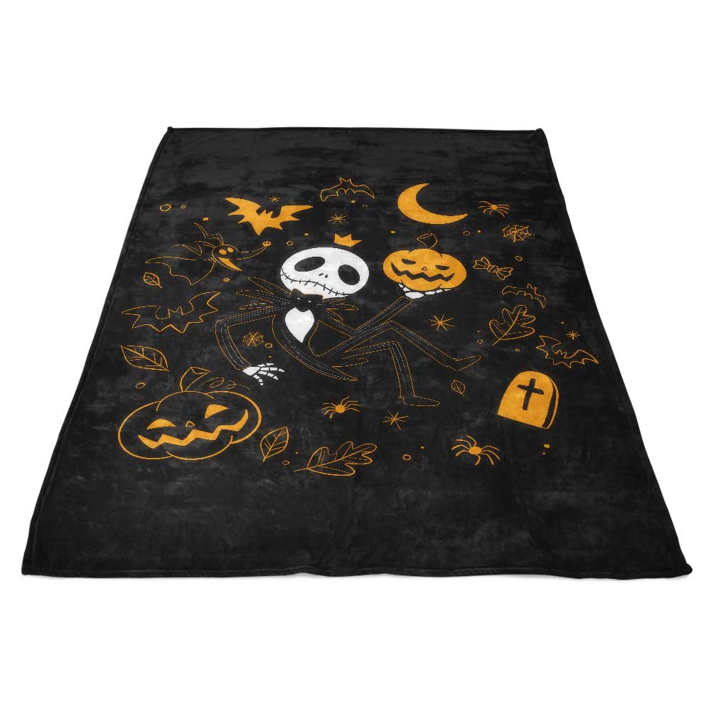Alemaglia's Nightmare Doodle Pattern Polyester Fleece Blanket