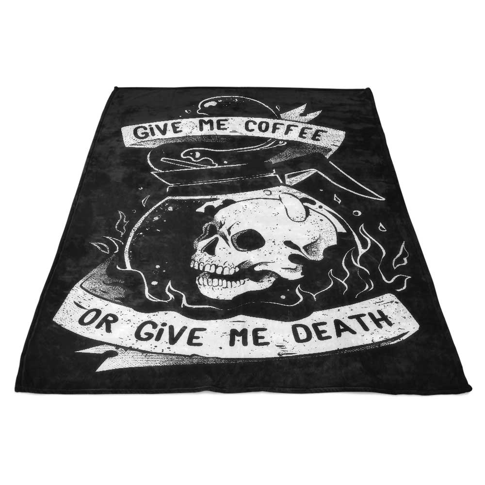 Cozy 'Coffee or Death' Fleece Blanket for Ultimate Comfort